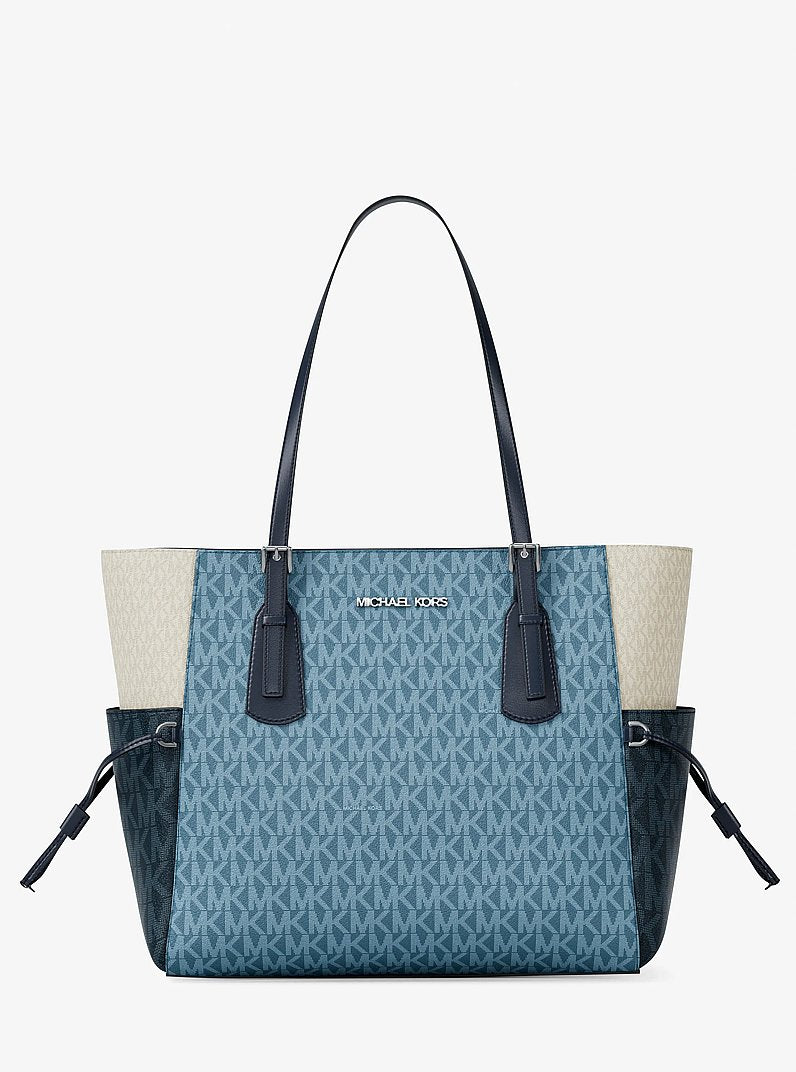 Voyager Large Color-Block Signature Logo Tote Bag Denim Multi Denim Multi