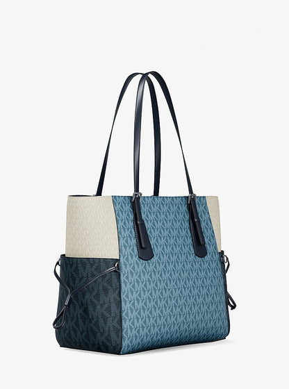 Voyager Large Color-Block Signature Logo Tote Bag Denim Multi Denim Multi