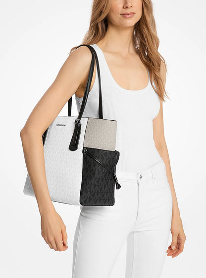 Voyager Large Color-Block Signature Logo Tote Bag Opwht Multi Opwht Multi