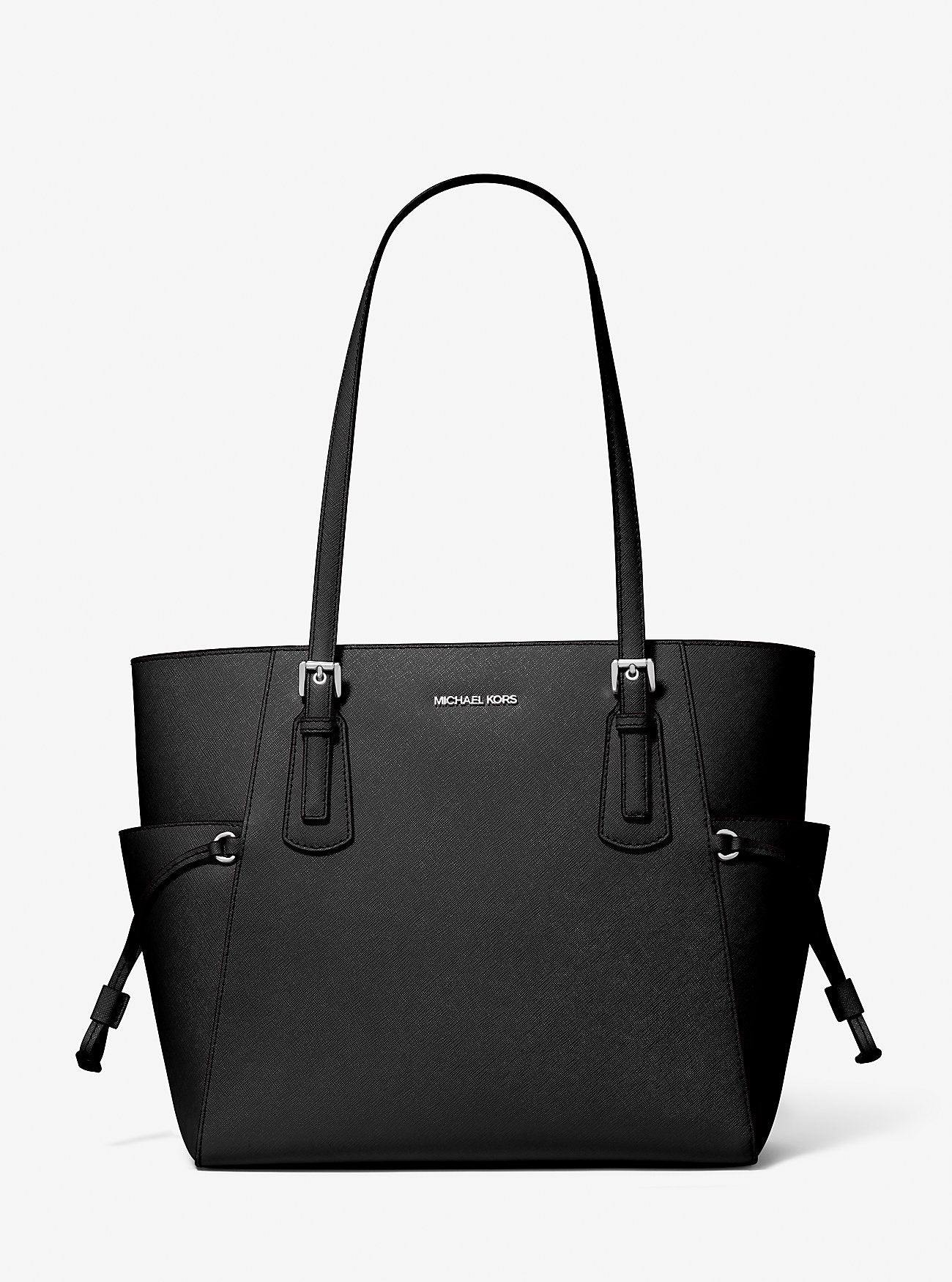 Voyager Large Saffiano Leather Tote Bag Black Black