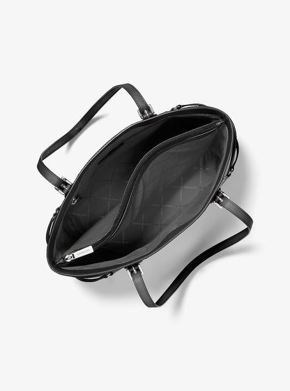 Voyager Large Saffiano Leather Tote Bag Black Black