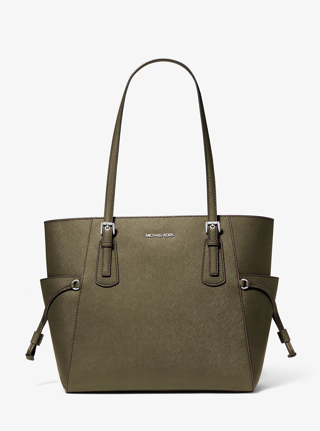 Voyager Large Saffiano Leather Tote Bag Olive Olive