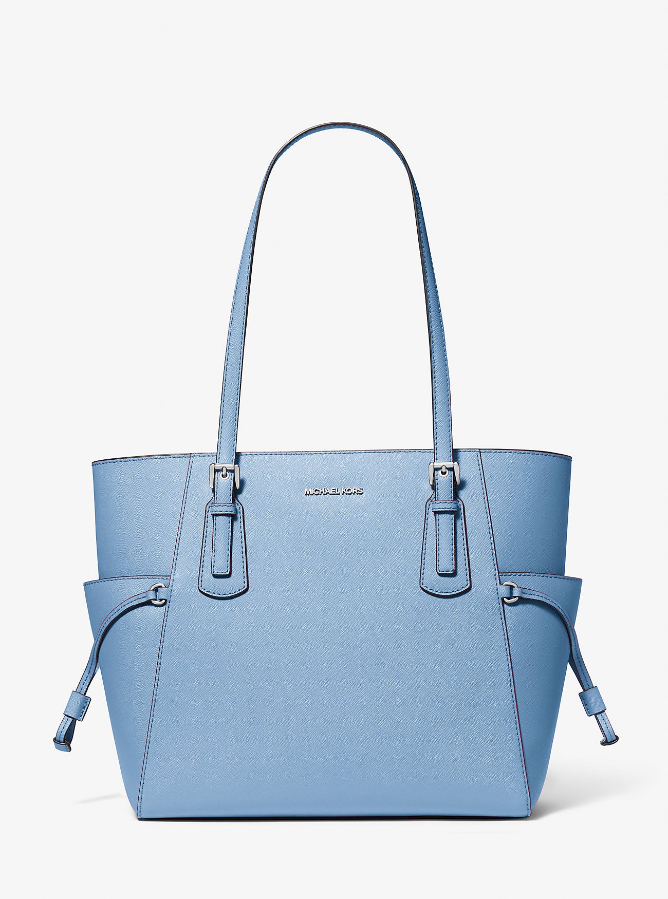 Voyager Large Saffiano Leather Tote Bag Light Sky Light Sky