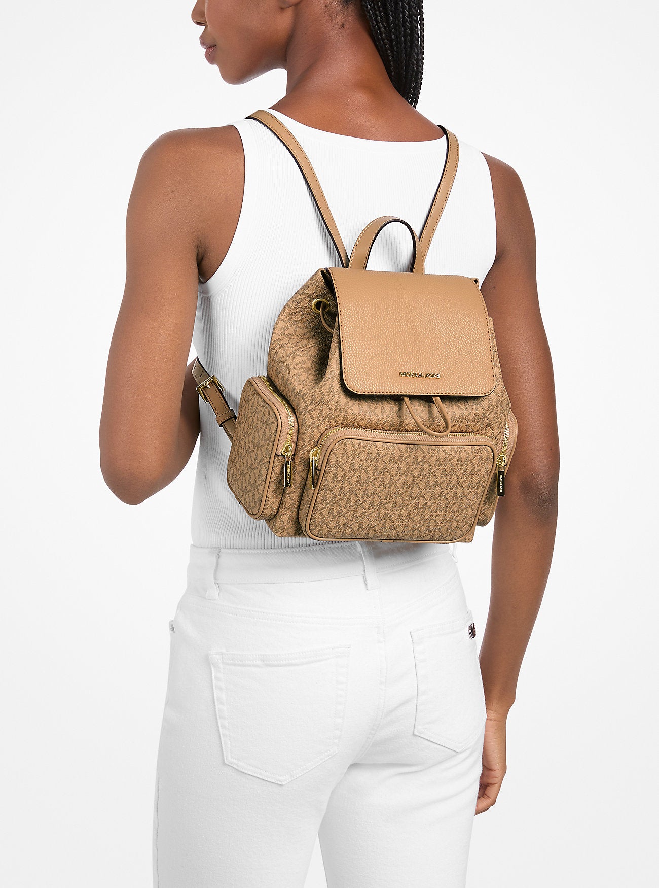 Merritt Small Signature Logo Cargo Backpack Camel Camel