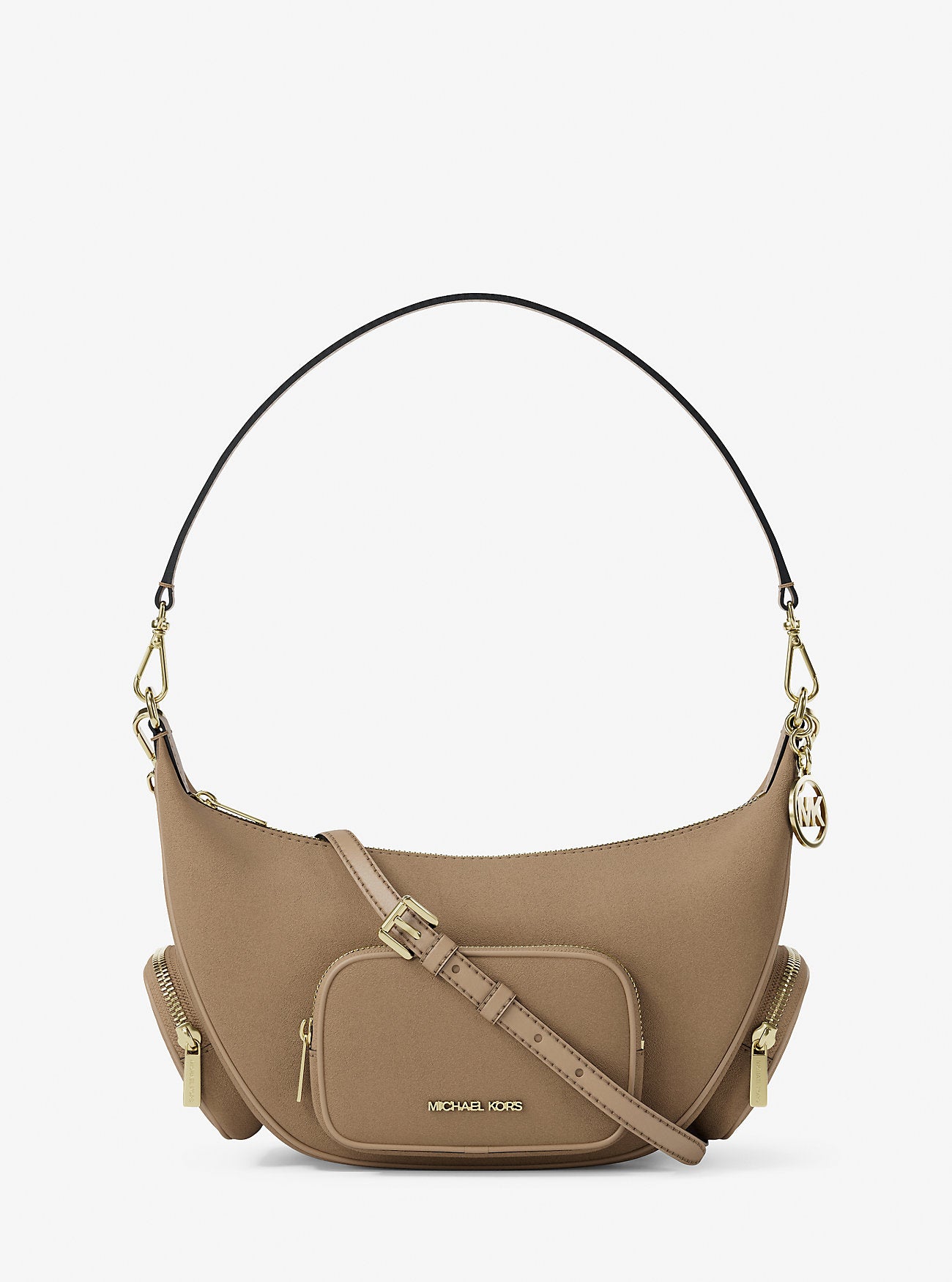 Merritt Medium Suede Convertible Shoulder Bag Camel Camel