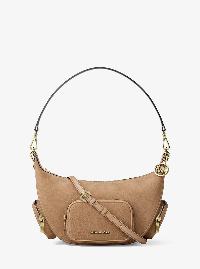 Merritt Medium Suede Convertible Shoulder Bag Camel Camel