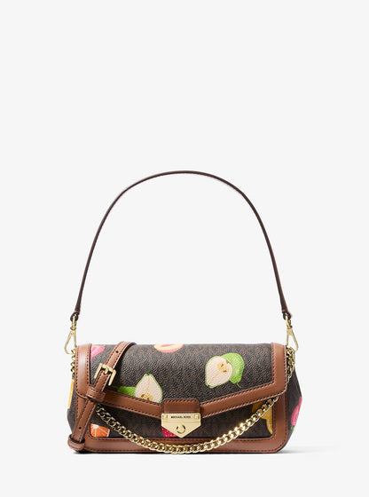 Soho Small Printed Signature Logo Convertible Crossbody Bag Brown Brown