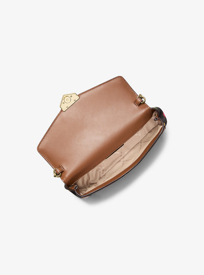 Soho Small Printed Signature Logo Convertible Crossbody Bag Brown Brown