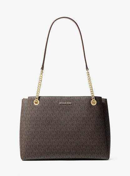 Soho Medium Signature Logo Tote Bag Brown Brown
