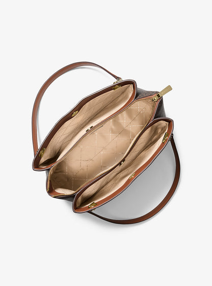 Soho Medium Signature Logo Tote Bag Brown Brown