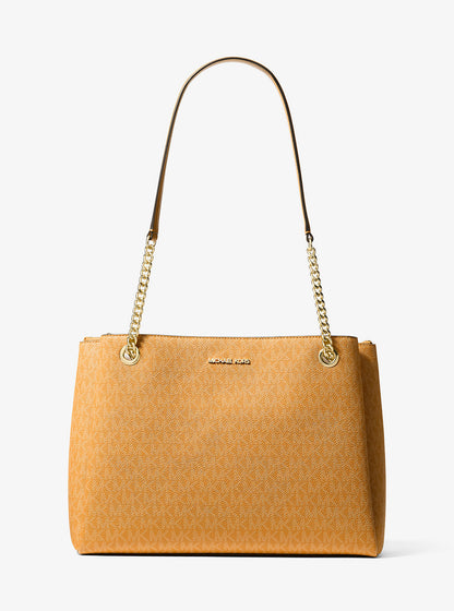 Soho Medium Signature Logo Tote Bag Radiant Orange Radiant Orange