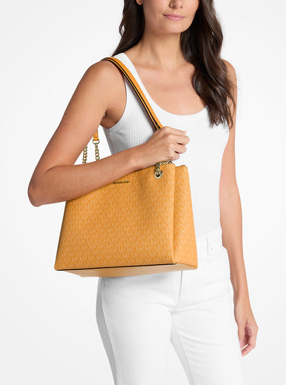 Soho Medium Signature Logo Tote Bag Radiant Orange Radiant Orange