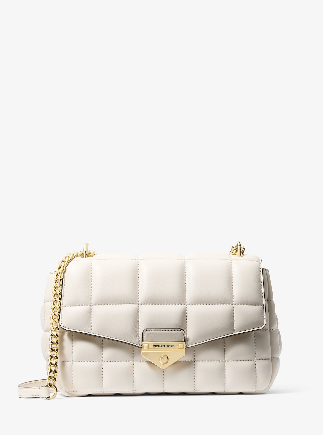 Soho Large Quilted Shoulder Bag Lt Cream Lt Cream