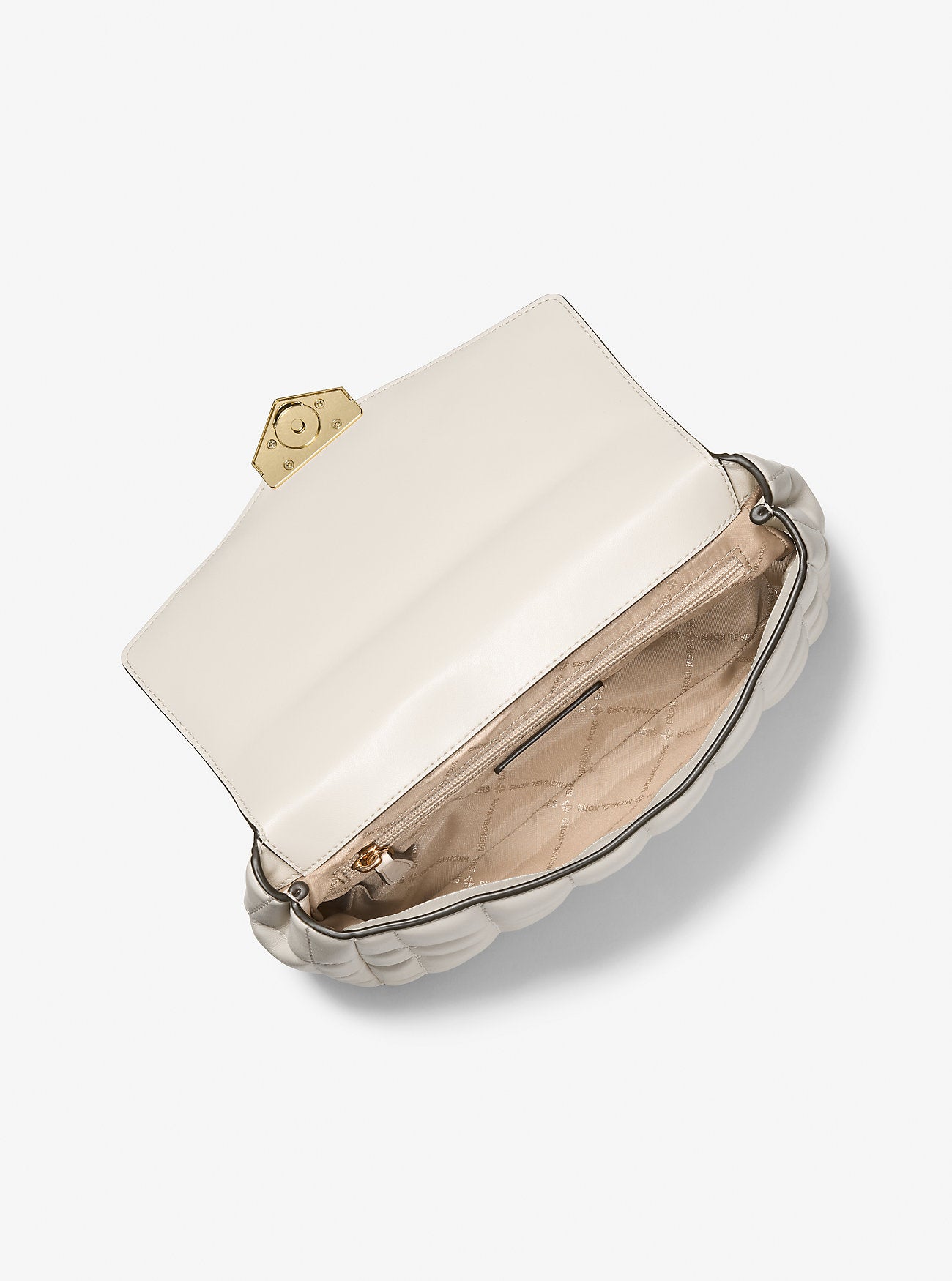 Soho Large Quilted Shoulder Bag Lt Cream Lt Cream