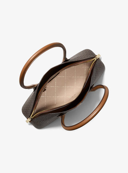 Petra Medium Signature Logo Shoulder Bag Brown Brown