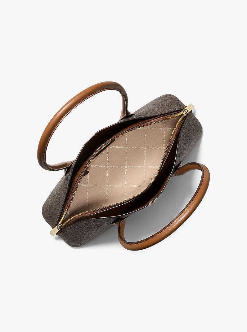 Petra Medium Signature Logo Shoulder Bag Brown Brown