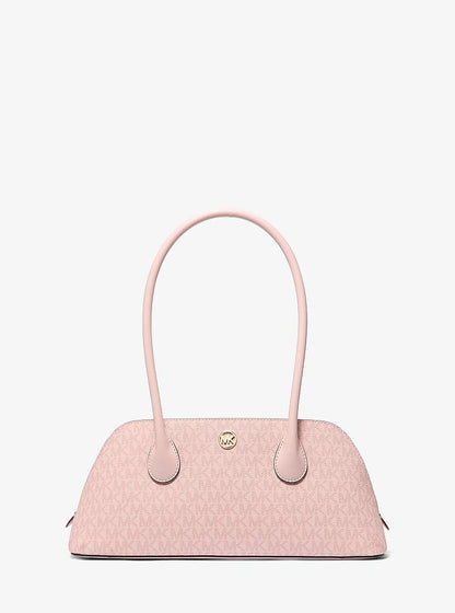 Petra Medium Signature Logo Shoulder Bag Powder Blush Powder Blush
