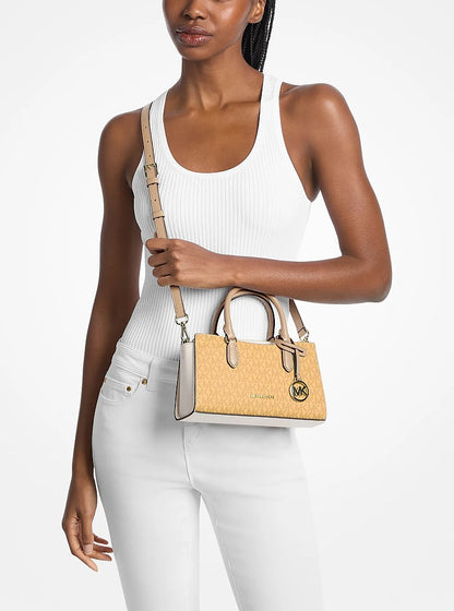 Arden Small Color-Block Signature Logo Messenger Bag Honeywheat Multi Honeywheat Multi