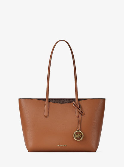 Arden Large Pebbled Leather Tote Bag Brown Brown