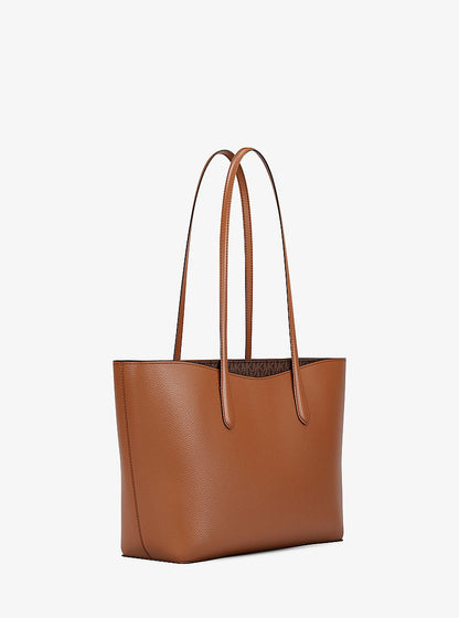 Arden Large Pebbled Leather Tote Bag Brown Brown
