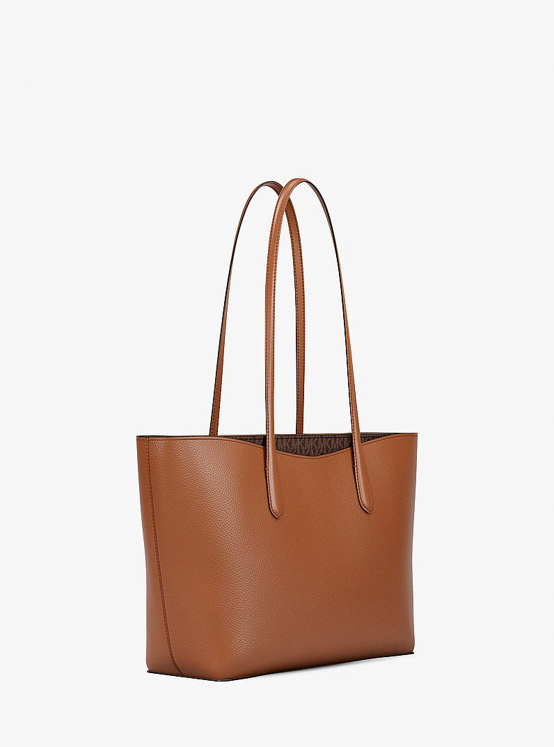 Arden Large Pebbled Leather Tote Bag Brown Brown