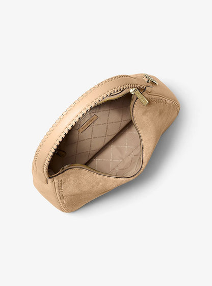Nayla Medium Suede Hobo Shoulder Bag Camel Camel