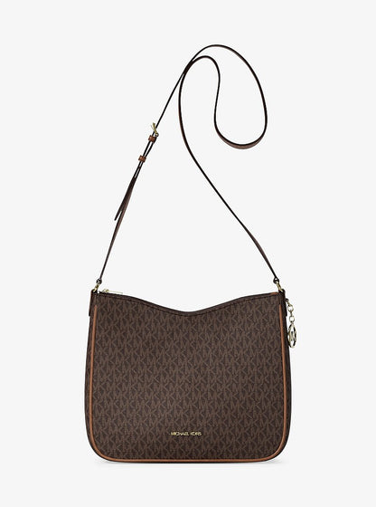 Nayla Medium Signature Logo Messenger Bag Brown Brown