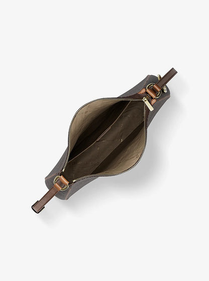 Nayla Medium Signature Logo Messenger Bag Brown Brown