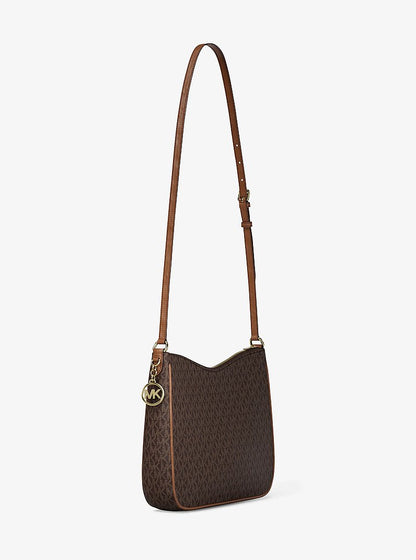 Nayla Medium Signature Logo Messenger Bag Brown Brown