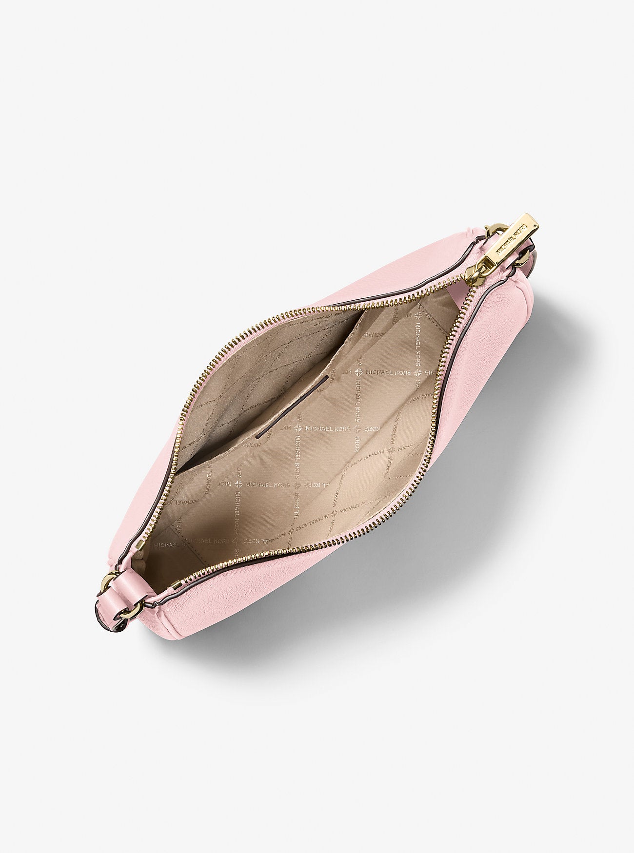 Nayla Medium Pebbled Leather Messenger Bag Powder Blush Powder Blush