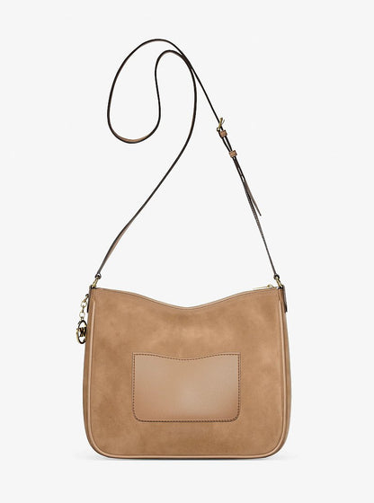 Nayla Medium Pebbled Leather Messenger Bag Camel Camel