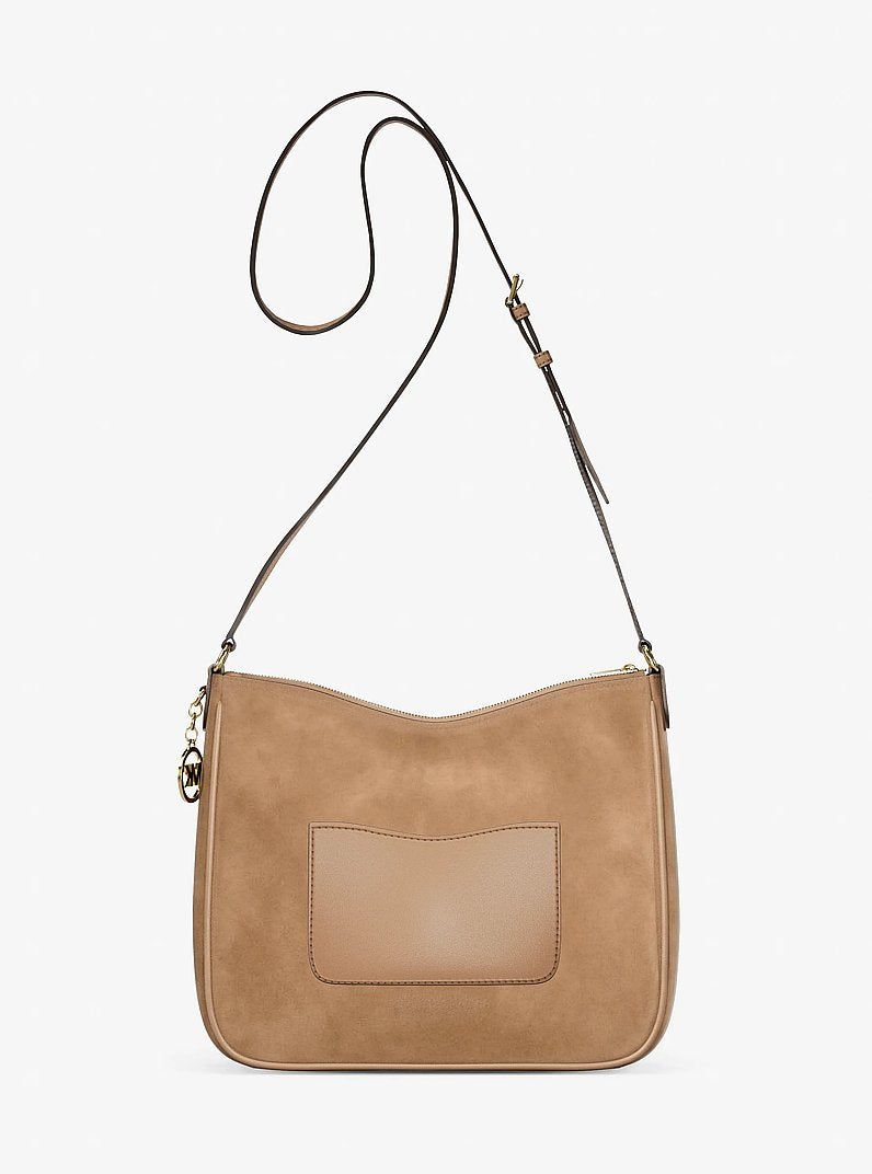 Nayla Medium Pebbled Leather Messenger Bag Camel Camel