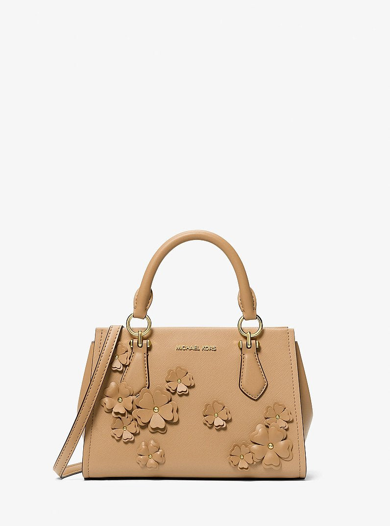 Marilyn Small Floral Embellished Satchel Camel Camel