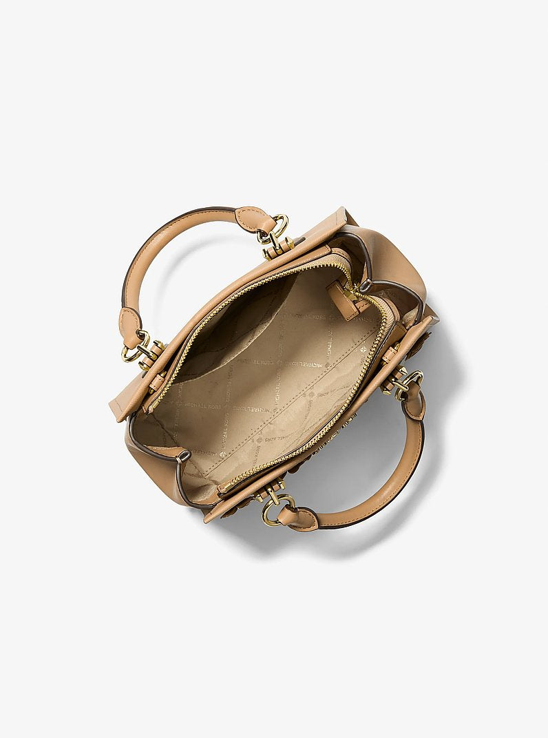 Marilyn Small Floral Embellished Satchel Camel Camel