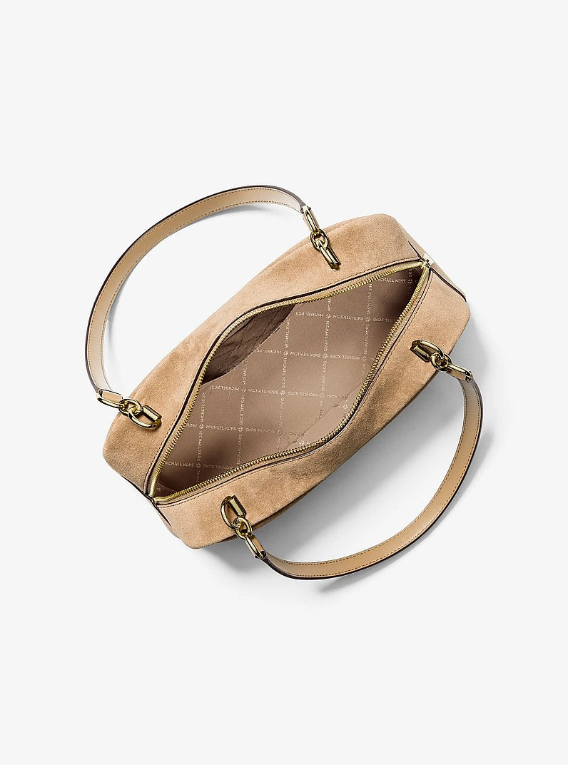Cecily Medium Suede Shoulder Bag Camel Camel