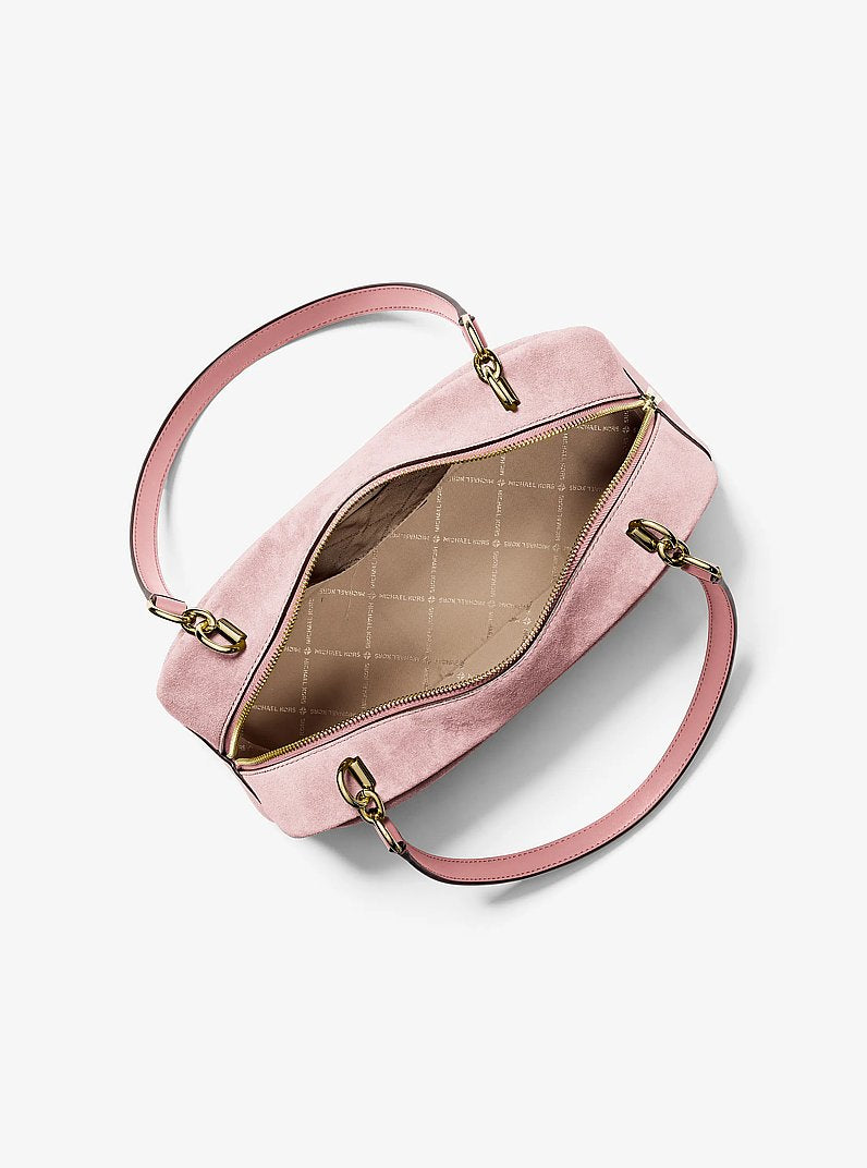 Cecily Medium Suede Shoulder Bag Powder Blush Powder Blush