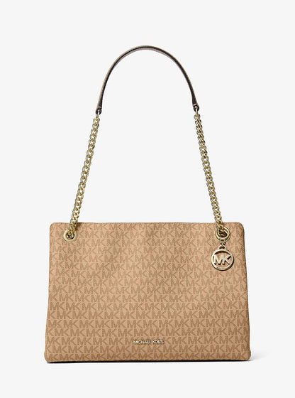 Christina Medium Signature Logo Messenger Bag Camel Camel