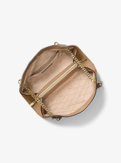 Christina Medium Signature Logo Messenger Bag Camel Camel