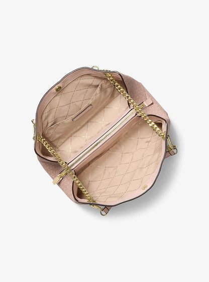 Christina Medium Signature Logo Messenger Bag Powder Blush Powder Blush