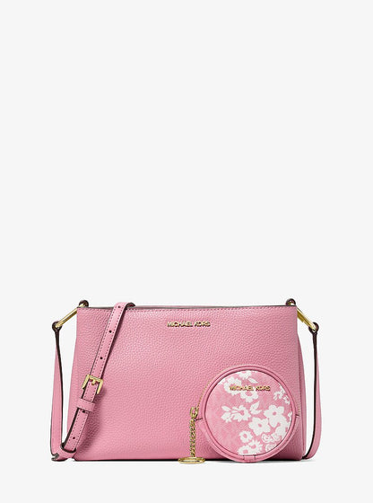 Trisha Pebbled Leather Crossbody Bag With Pouch Carnation Carnation