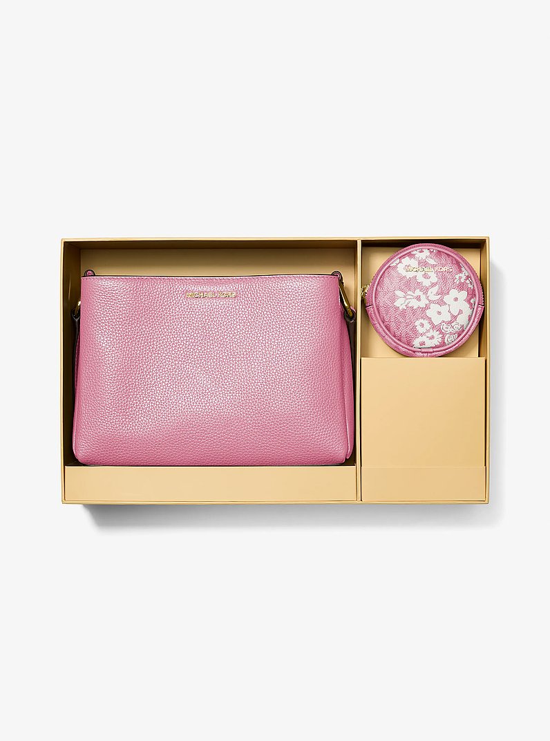 Trisha Pebbled Leather Crossbody Bag With Pouch Carnation Carnation