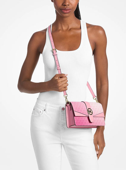 Greenwich Medium Ombre Signature Logo Convertible Shoulder Bag Carnation Carnation