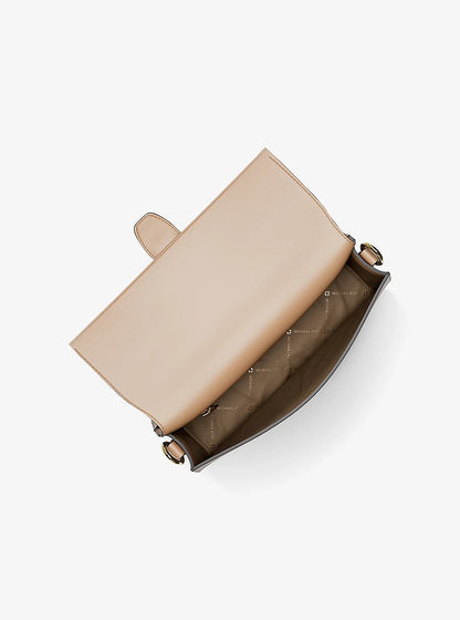 Greenwich Medium Printed Signature Logo Convertible Shoulder Bag Camel Camel