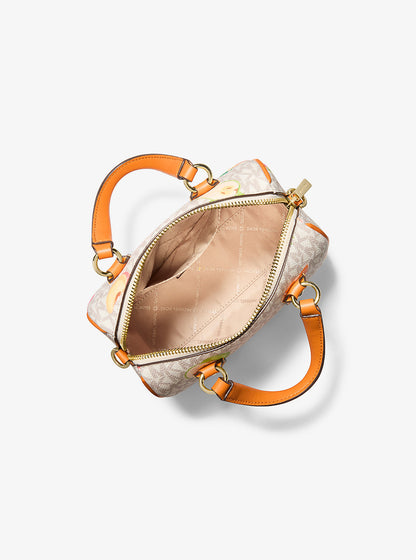 Grayson Small Printed Signature Logo Duffel Crossbody Bag Rad Ornge Ml Rad Ornge Ml