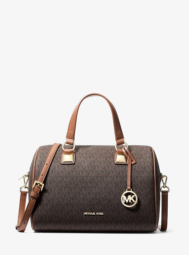 Grayson Medium Signature Logo Duffel Bag Brown Brown