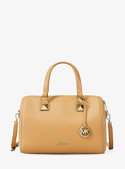 Grayson Medium Pebbled Leather Duffel Bag Honeywheat Honeywheat