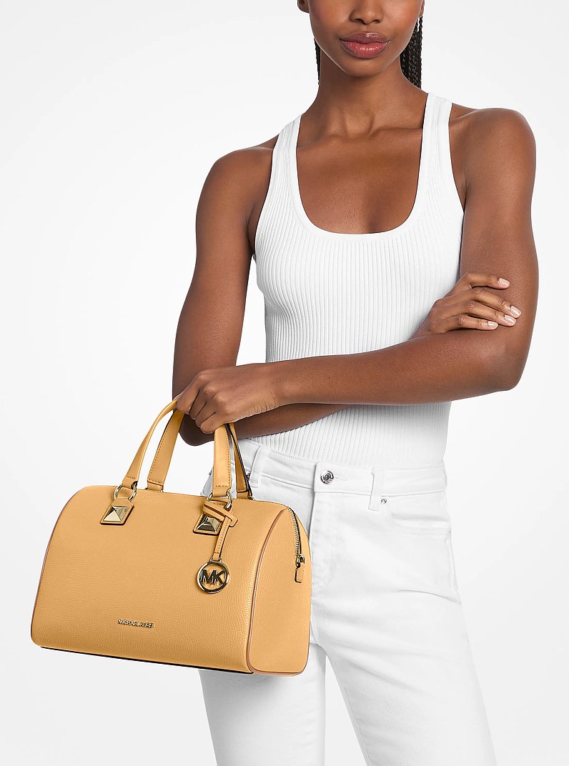 Grayson Medium Pebbled Leather Duffel Bag Honeywheat Honeywheat