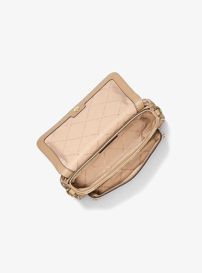Jet Set Travel Small Logo Jacquard Denim Crossbody Bag With Pouch Camel Camel