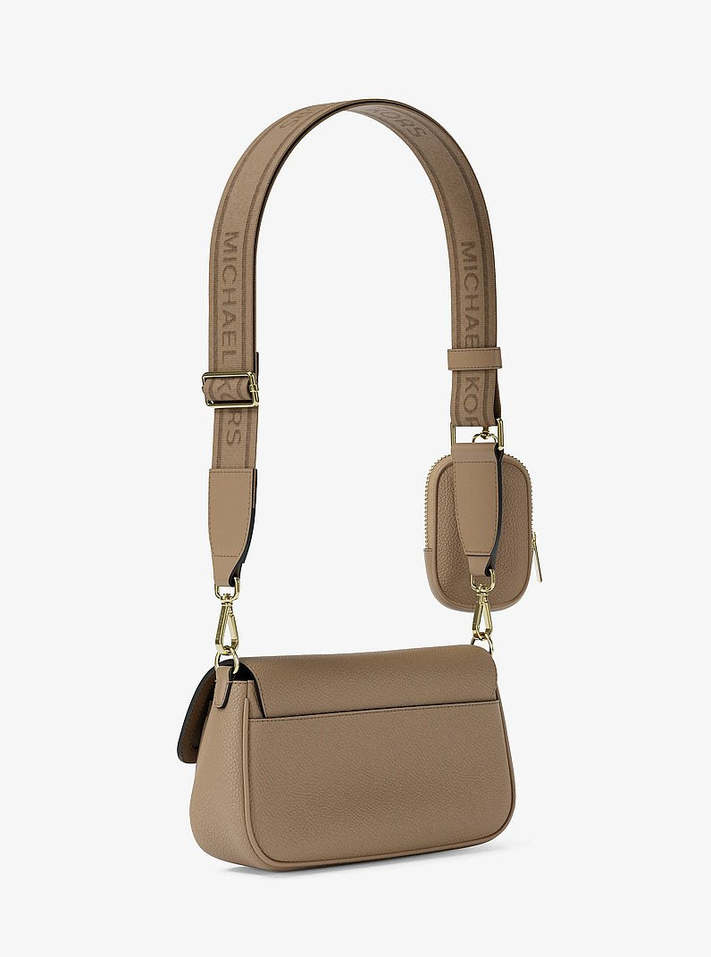 Jet Set Travel Small Pebbled Leather Crossbody Bag With Pouch Camel Camel