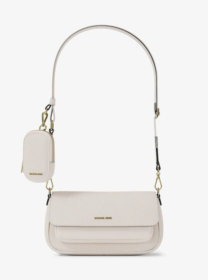Jet Set Travel Small Pebbled Leather Crossbody Bag With Pouch Lt Cream Lt Cream